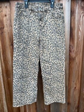 AE Leopard Print Wide Leg Jeans